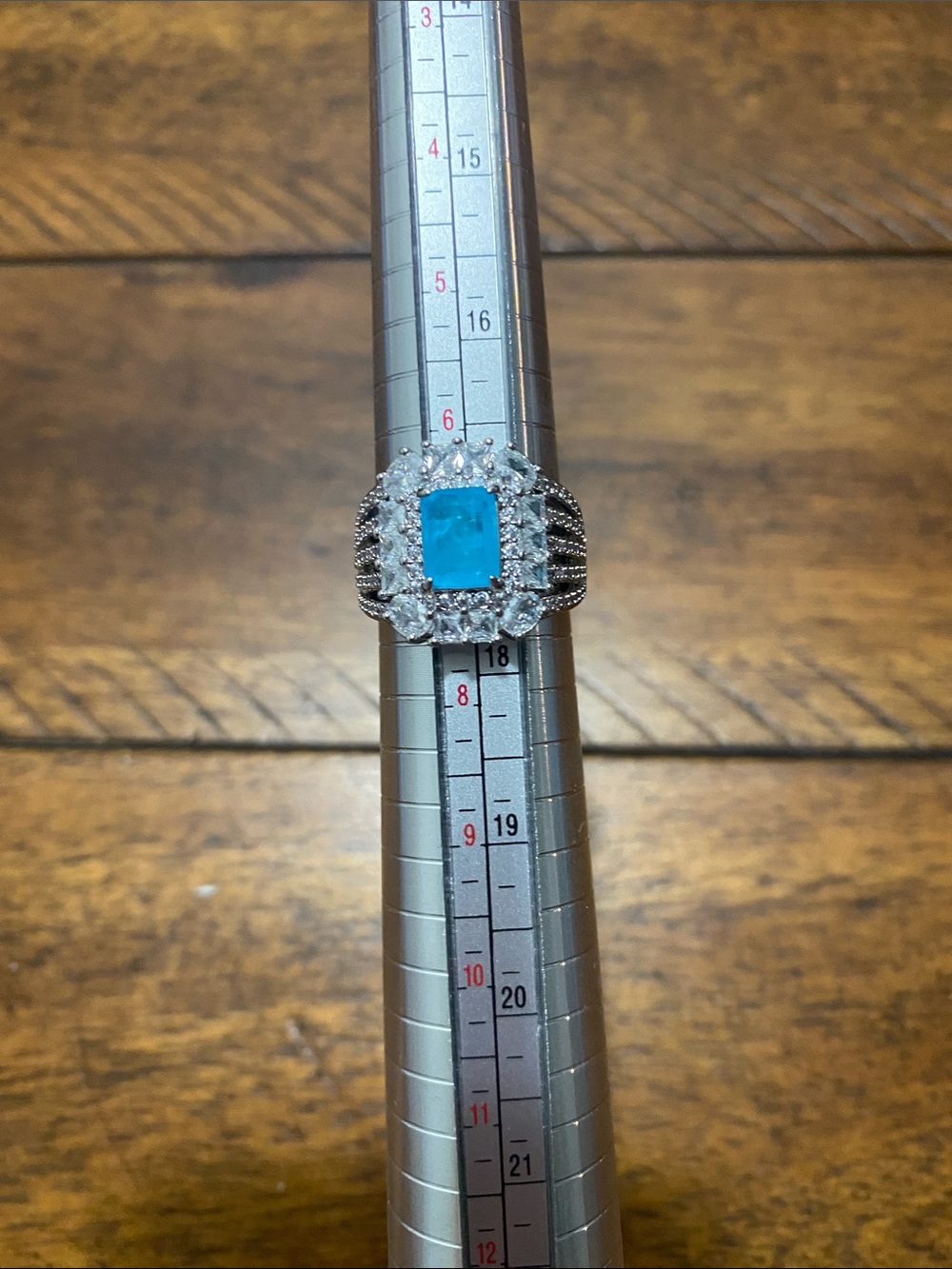 Bomb Party OG Originals Ring - Aqua Blue Quartz  - Rhodium - 7